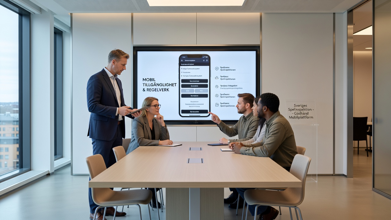 Regulatory compliance dashboard displayed on a tablet within a Swedish casino control center